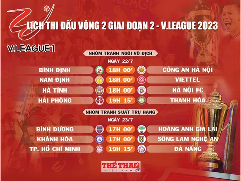 Lịch thi đấu vòng 2 giai đoạn 2 - V.League 2023