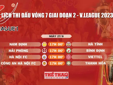 Lịch thi đấu vòng 7 giai đoạn 2 - V.League 2023