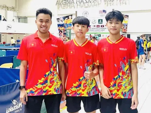 Giải vô địch Bóng bàn trẻ Đông Nam Á 2024: Việt Nam giành huy chương vàng đôi nam U15