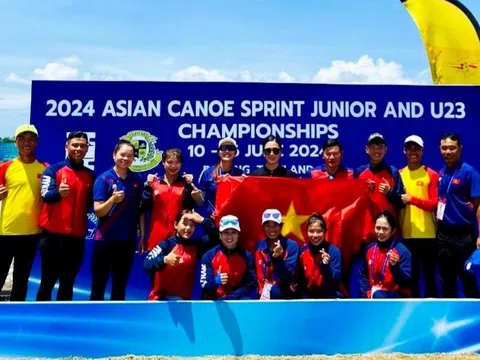 Việt Nam giành 6 huy chương vàng tại giải vô địch Canoeing trẻ và U23 châu Á 2024