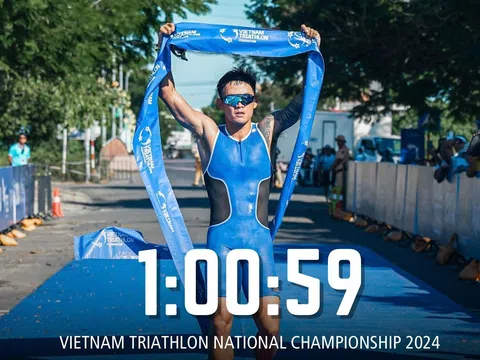 Giải vô địch quốc gia Triathlon 2024: Giành huy chương vàng, Lâm Quang Nhật phá sâu kỷ lục