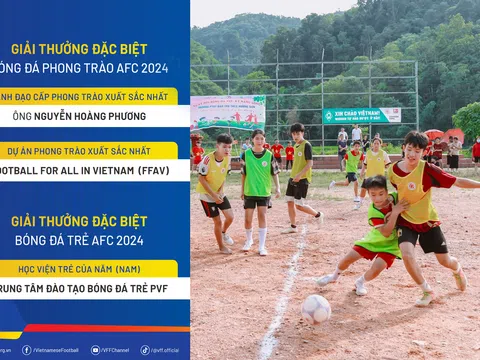 Việt Nam thắng giải thưởng đặc biệt của AFC về bóng đá phong trào và bóng đá trẻ