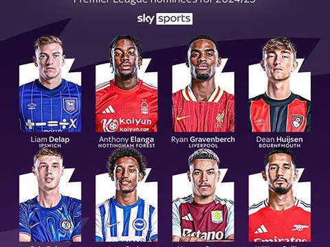 Dean Huijsen và Cole Palmer cạnh tranh giải Cầu thủ trẻ xuất sắc nhất Premier League
