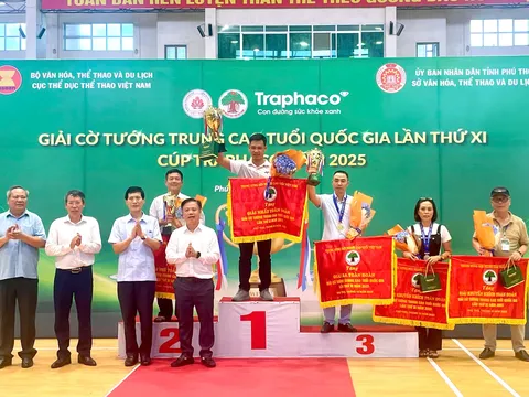 Giải cờ Tướng trung cao tuổi quốc gia - Cúp Traphaco năm 2025: Đà Nẵng xếp thứ nhất toàn đoàn