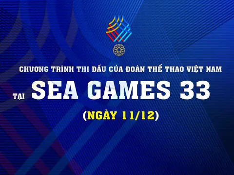 Chương trình thi đấu của Đoàn Thể thao Việt Nam tại SEA Games 33 (ngày 11/12)