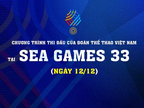 Chương trình thi đấu của Đoàn Thể thao Việt Nam tại SEA Games 33 (ngày 12/12)