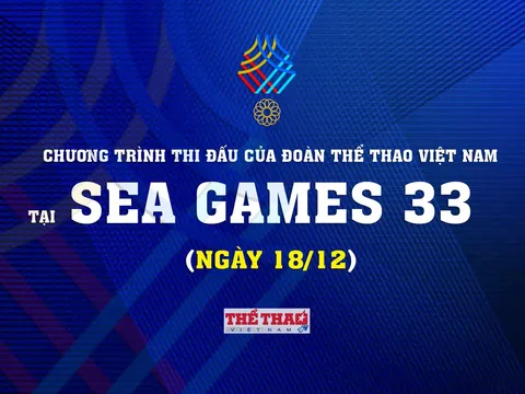Chương trình thi đấu của Đoàn Thể thao Việt Nam tại SEA Games 33 (ngày 18/12)