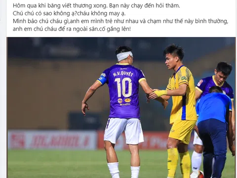 Văn Quyết chảy máu đầu và chiếc áo "bắt vạ" của Bình Định