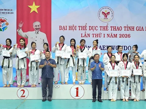 Phường Pleiku xếp hạng nhất môn Taekwondo Đại hội Thể dục thể thao tỉnh Gia Lai lần thứ I