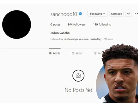 Jadon Sancho đã xóa mọi thông tin trên Instagram sau khi không được tham dự World Cup 2022