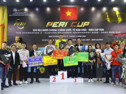 Lộ diện nhà vô địch chặng 1 giải Billiards carom 3 băng Peri Cup