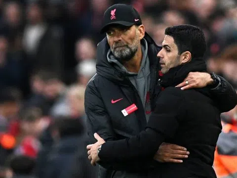 Arteta và Klopp đều hài lòng kết quả hòa