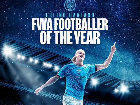 Haaland thắng giải Cầu thủ hay nhất mùa của FWA
