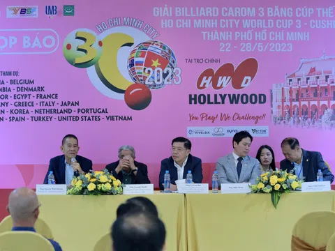 Cao thủ hàng đầu tranh tài tại World Cup Billiards Carom 3 băng tại TP.HCM