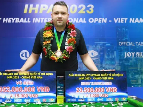 Kết thúc giải Billiard JOY Heyball quốc tế mở rộng IHPA 2023: Cơ thủ Jack Whelan lên ngôi vô địch