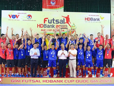 Giải Futsal Cúp Quốc gia 2023: Ngoại binh giúp Thái Sơn Nam hoàn thành cú đúp vô địch 