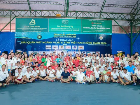 Hơn 300 vận động viên tham dự giải Quần vợt ngành Vật liệu xây dựng và Trang trí nội thất Việt Nam Mừng Xuân 2024
