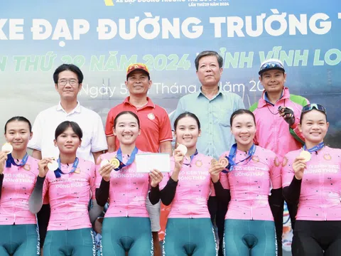 Giải Xe đạp đường trường trẻ quốc gia 2024: Đồng Tháp thắng lớn ở nội dung Xuất phát đồng hàng nữ