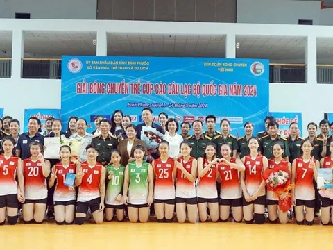 Giải Bóng chuyền trẻ Cúp các Câu lạc bộ Quốc gia năm 2024: Binh chủng Thông Tin - Trường Tươi Bình Phước lên ngôi vô địch