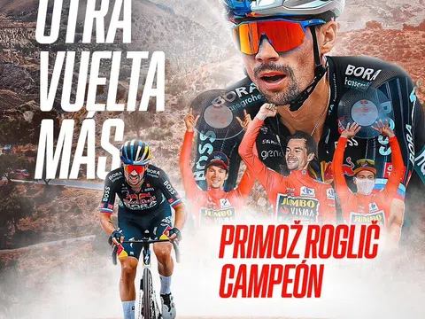 Primoz Roglic lần thứ tư đăng quang Vuelta a Espana