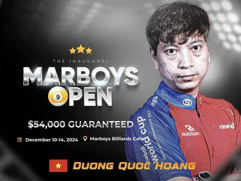 Giải Billiards Pool Marboys Open 2024: Dương Quốc Hoàng vào tứ kết