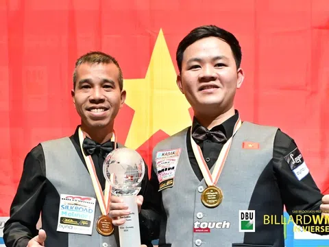 Việt Nam giành huy chương bạc giải Billiards đồng đội thế giới 2025