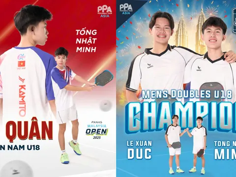 Tống Nhật Minh giành huy chương vàng đôi nam, huy chương bạc đơn nam U18 tại PPA Asia Panas Malaysia Open 2025
