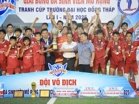 Đại học Sư phạm TDTT TP.HCM vô địch Giải Bóng đá Sinh viên mở rộng Cúp Đại học Đồng Tháp 2025