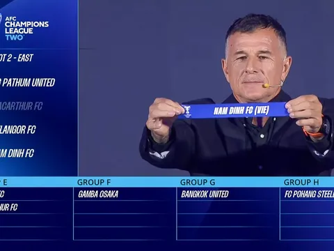 Nam Định gặp Gamba Osaka, Công An Hà Nội cùng bảng Beijing FC tại AFC Champions League Two 2025-2026