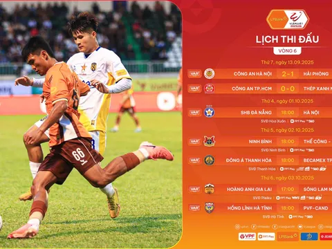 Vòng 6 V.League 2025-2026: Cuộc chiến sinh tử ở nhóm cuối và cuộc đua vô địch hấp dẫn