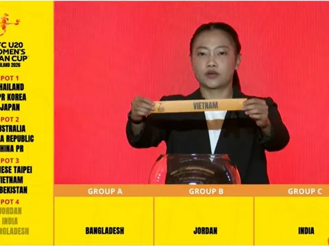 U20 nữ Việt Nam chung bảng Trung Quốc và chủ nhà Thái Lan tại Vòng chung kết Giải vô địch châu Á 2026