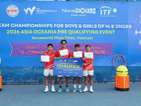 Đội tuyển U14 Việt Nam vô địch ITF Team Championships for Boys U14 Pre Qualifying