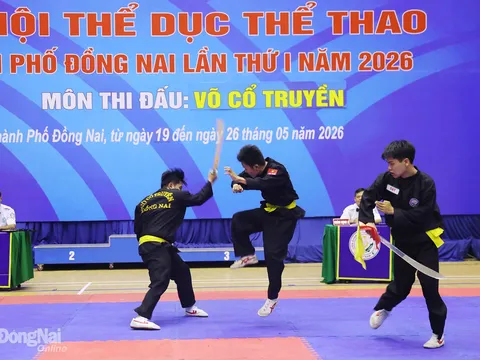Phường Tân Triều giành ngôi nhất toàn đoàn Giải Võ cổ truyền Đại hội Thể dục thể thao thành phố Đồng Nai năm 2026