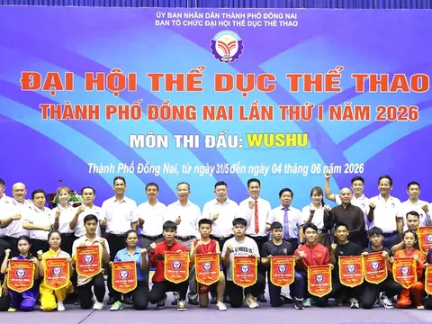Khai mạc Giải Wushu Đại hội Thể dục thể thao thành phố Đồng Nai 2026