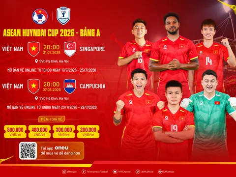 VFF mở bán vé 2 trận sân nhà của đội tuyển Việt Nam tại Vòng bảng ASEAN Cup 2026