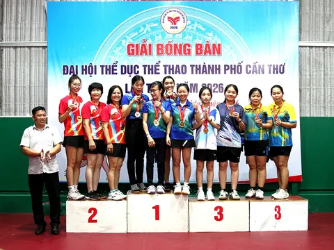 Bế mạc môn Bóng bàn Đại hội Thể dục thể thao TP. Cần Thơ lần thứ X năm 2026: Cụm 1 thống trị bảng thành tích
