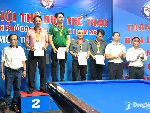 Nguyễn Quang Phi giành huy chương vàng Giải Billiards Đại hội Thể dục thể thao TP. Đồng Nai 2026