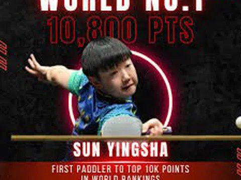 Sun Yingsha - người đầu tiên vượt mốc 10.000 điểm ở ITTF