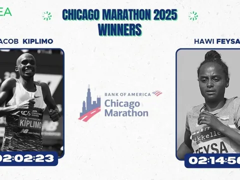 Jacob Kiplimo và Hawi Feysa đăng quang tại Marathon Chicago