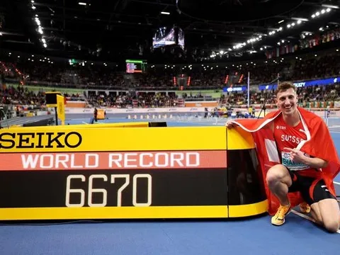 Kết thúc Giải vô địch Điền kinh trong nhà thế giới lần thứ 21 - Torun 2026: Ehammer phá kỷ lục thế giới tồn tại suốt 14 năm