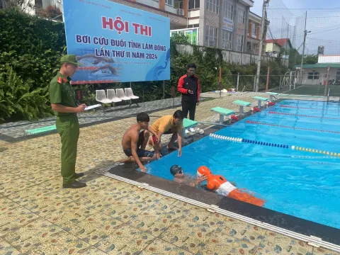 Sôi nổi những cuộc tranh tài tại Hội thi cứu đuối tỉnh Lâm Đồng lần thứ II năm 2024