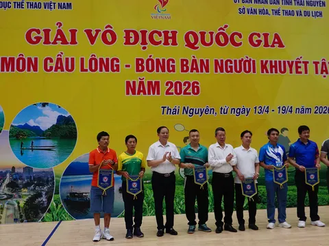 Khai mạc Giải vô địch quốc gia các môn Cầu lông, Bóng bàn người khuyết tật năm 2026 
