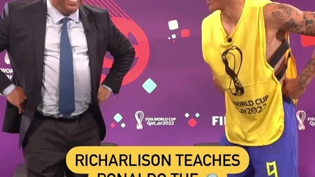 Xem Richarlison dạy “Ro béo” nhảy kiểu chim bồ câu sau chiến thắng của Brazil
