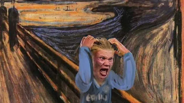 Hình ảnh Haaland nổi quạu biến thành meme