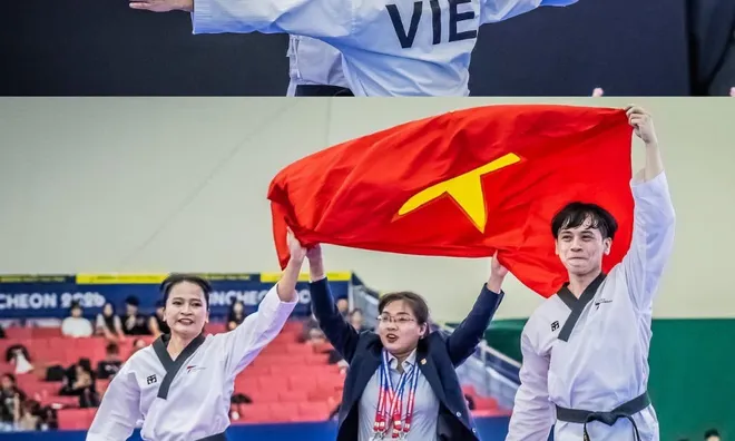Nguyễn Thiên Phụng, Nguyễn Thị Lệ Kim giành huy chương vàng nội dung Quyền tiêu chuẩn đôi nam - nữ U50