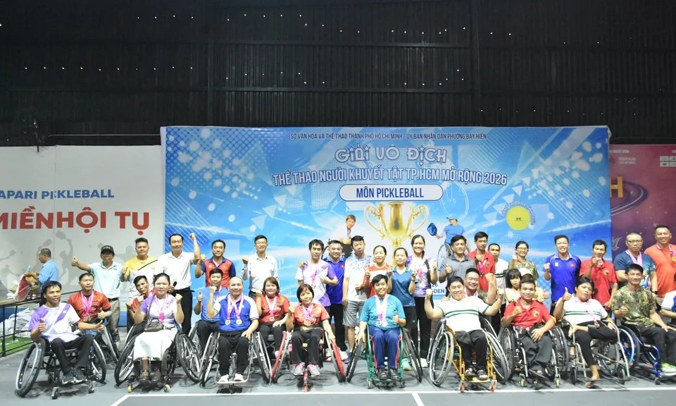 Phường Bảy Hiền giành vị trí nhất toàn đoàn tại Giải vô địch Thể thao Người khuyết tật TP.HCM mở rộng 2026 - môn Pickleball