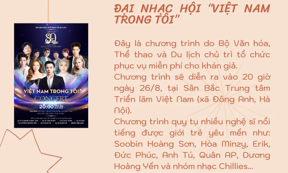 Những chương trình nghệ thuật đặc biệt chào mừng 80 năm Quốc khánh 2/9