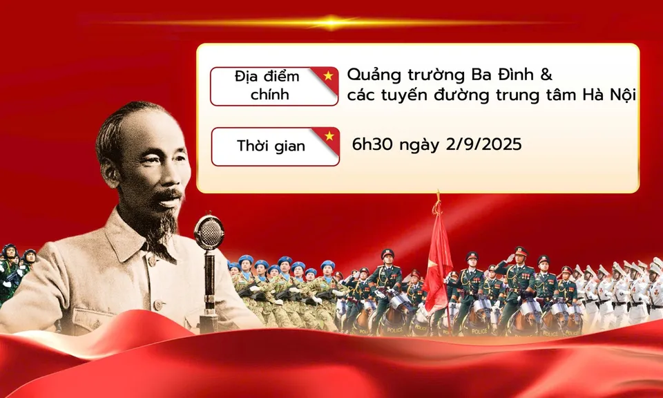 Lịch trình chi tiết Lễ diễu binh, diễu hành; danh sách các điểm bắn pháo hoa Kỷ niệm 80 năm Quốc khánh 2/9/2025