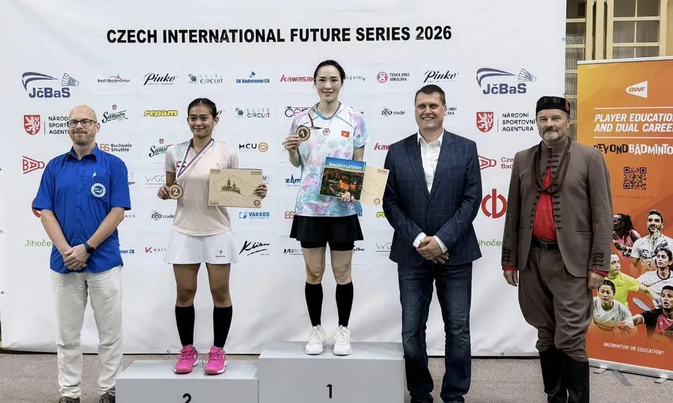 Vũ Thị Trang vô địch Giải Cầu lông Czech International Future Series 2026